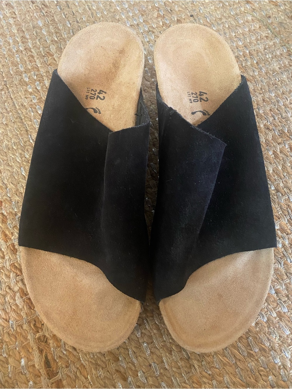 Birkenstock Papillio Namica Black Suede Wedge Sandal Slide Women's Size 42 US 11